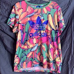 Floral/Banana Print Adidas Tee